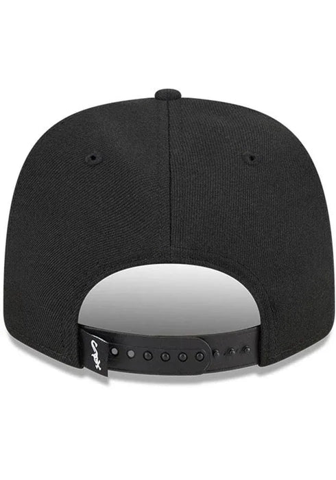 New Era Adjustable Hat OSFA / Black Adult Chicago White Sox New Era Black Replica Team Logo 9SEVENTY Stretch-Snapback Hat - Men's