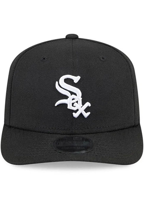 New Era Adjustable Hat OSFA / Black Adult Chicago White Sox New Era Black Replica Team Logo 9SEVENTY Stretch-Snapback Hat - Men's