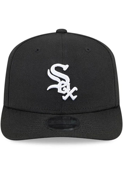 New Era Adjustable Hat OSFA / Black Adult Chicago White Sox New Era Black Replica Team Logo 9SEVENTY Stretch-Snapback Hat - Men's