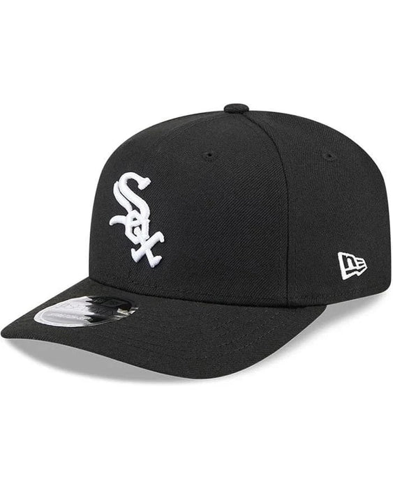 New Era Adjustable Hat OSFA / Black Adult Chicago White Sox New Era Black Replica Team Logo 9SEVENTY Stretch-Snapback Hat - Men's