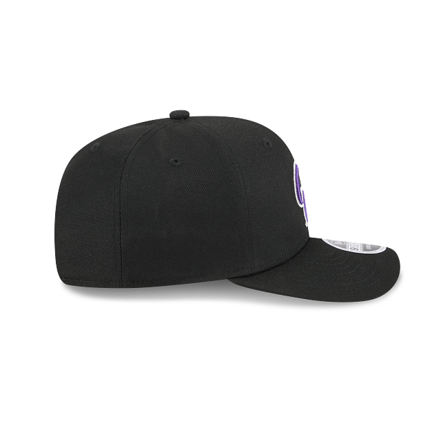 New Era Adjustable Hat OSFA / Black Adult Colorado Rockies New Era Black Replica Team Logo 9SEVENTY Stretch-Snapback Hat - Men's
