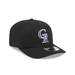 New Era Adjustable Hat OSFA / Black Adult Colorado Rockies New Era Black Replica Team Logo 9SEVENTY Stretch-Snapback Hat - Men's