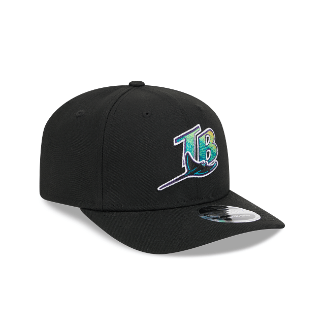 New Era Adjustable Hat OSFA / Black Adult Tampa Bay Rays Cooperstown New Era Black Replica Team Logo 9SEVENTY Stretch-Snapback Hat - Men's