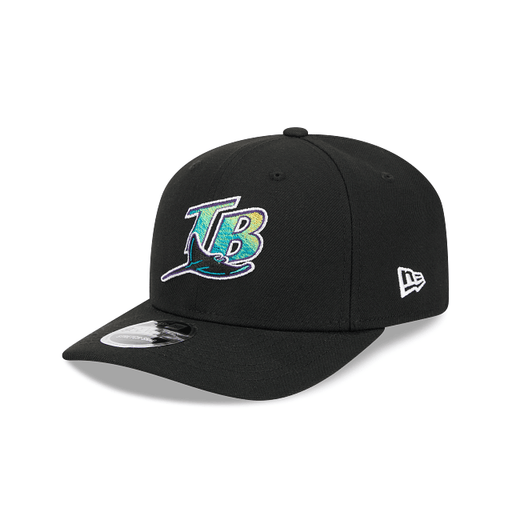 New Era Adjustable Hat OSFA / Black Adult Tampa Bay Rays Cooperstown New Era Black Replica Team Logo 9SEVENTY Stretch-Snapback Hat - Men's