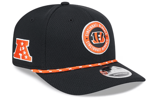 New Era Adjustable Hat OSFA / Black Cincinnati Bengals New Era Black 2024 Sideline Roper 9SEVENTY Stretch-Snapback Hat