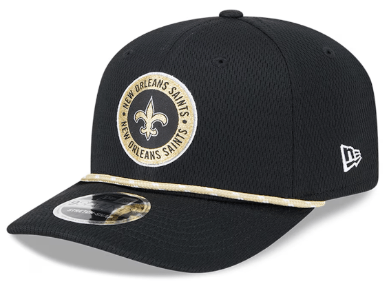 New Era Adjustable Hat OSFA / Black New Orleans Saints New Era Black 2024 Sideline Roper 9SEVENTY Stretch-Snapback Hat