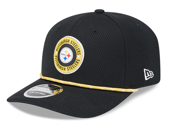 New Era Adjustable Hat OSFA / Black Pittsburgh Steelers New Era Black 2024 Sideline Roper 9SEVENTY Stretch-Snapback Hat