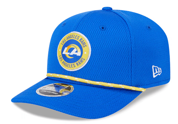 New Era Adjustable Hat OSFA / Blue Los Angeles Rams New Era Blue 2024 Sideline Roper 9SEVENTY Stretch-Snapback Hat