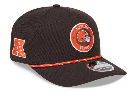 New Era Adjustable Hat OSFA / Brown Cleveland Browns New Era Brown 2024 Sideline Roper 9SEVENTY Stretch-Snapback Hat