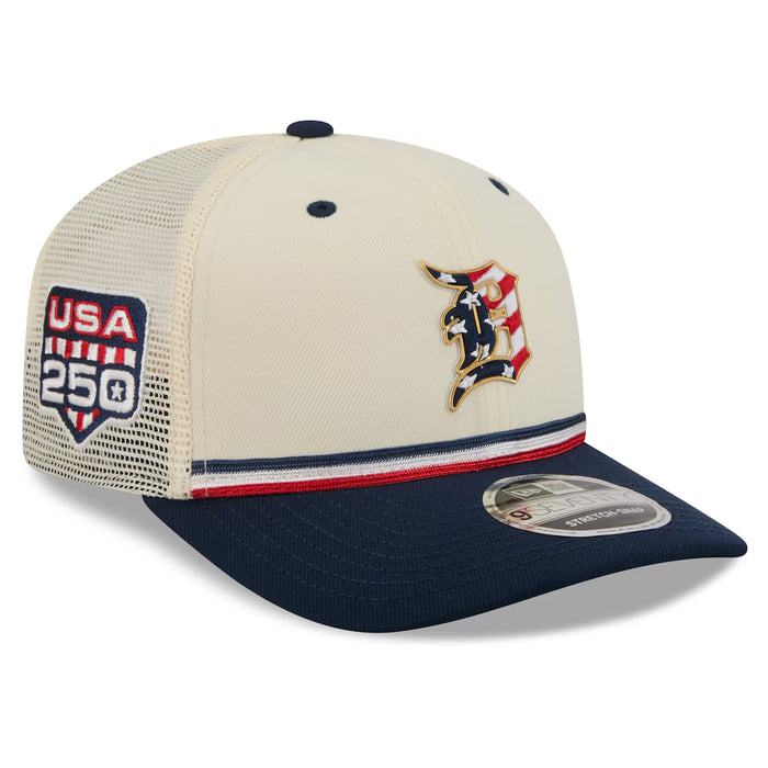 New Era Adjustable Hat OSFA / Cream Adult Detroit Tigers New Era Cream/ Navy 2026 Fourth of July 9SEVENTY Stretch Snap Adjustable Hat - Men's