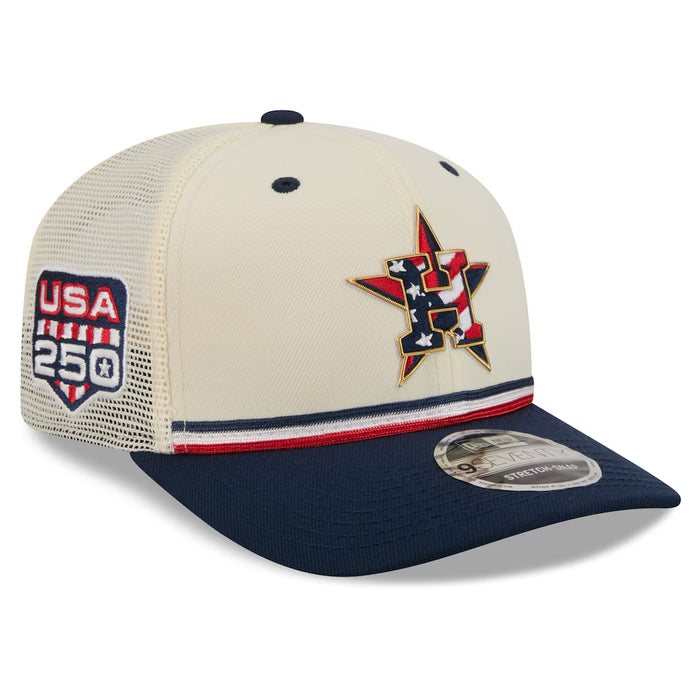 New Era Adjustable Hat OSFA / Cream Adult Houston Astros New Era Cream/ Navy 2026 Fourth of July 9SEVENTY Stretch Snap Adjustable Hat - Men's