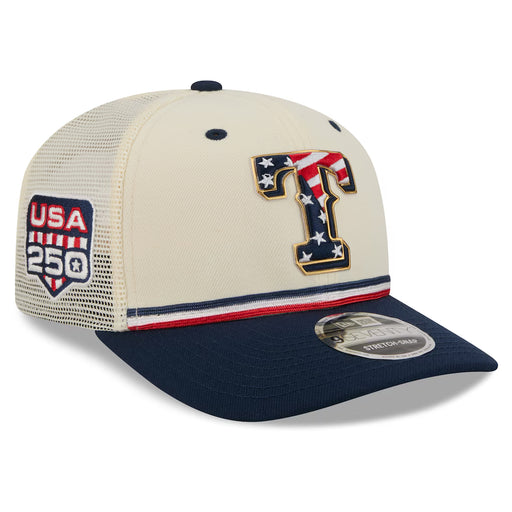 New Era Adjustable Hat OSFA / Cream Adult Texas Rangers New Era Cream/ Navy 2026 Fourth of July 9SEVENTY Stretch Snap Adjustable Hat - Men's