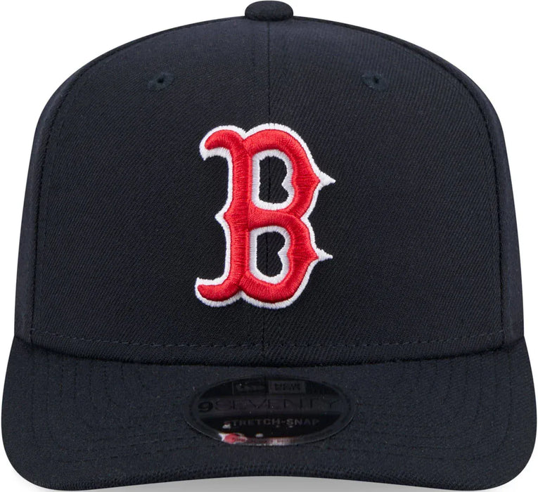 New Era Adjustable Hat OSFA / Navy Adult Boston Red Sox New Era Navy Replica Team Logo 9SEVENTY Stretch-Snapback Hat - Men's