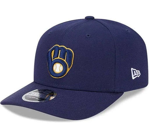 New Era Adjustable Hat OSFA / Navy Adult Milwaukee Brewers New Era Navy Replica Team Logo 9SEVENTY Stretch-Snapback Hat - Men's