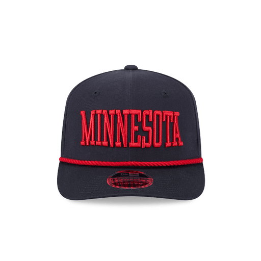 New Era Adjustable Hat OSFA / Navy Adult Minnesota Twins New Era Navy Cotton Wordmark Roper 9SEVENTY Stretch-Snapback Hat - Men's