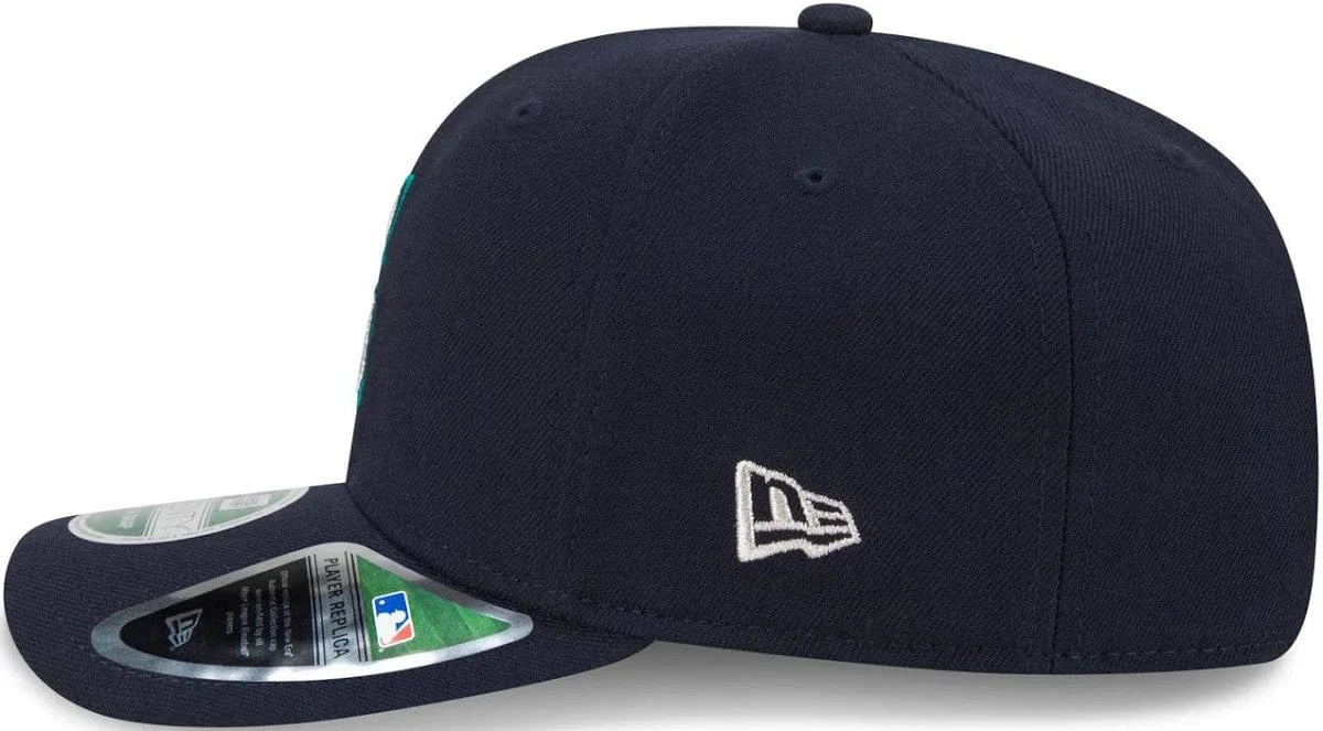 New Era Adjustable Hat OSFA / Navy Adult Seattle Mariners New Era Navy Replica Team Logo 9SEVENTY Stretch-Snapback Hat - Men's