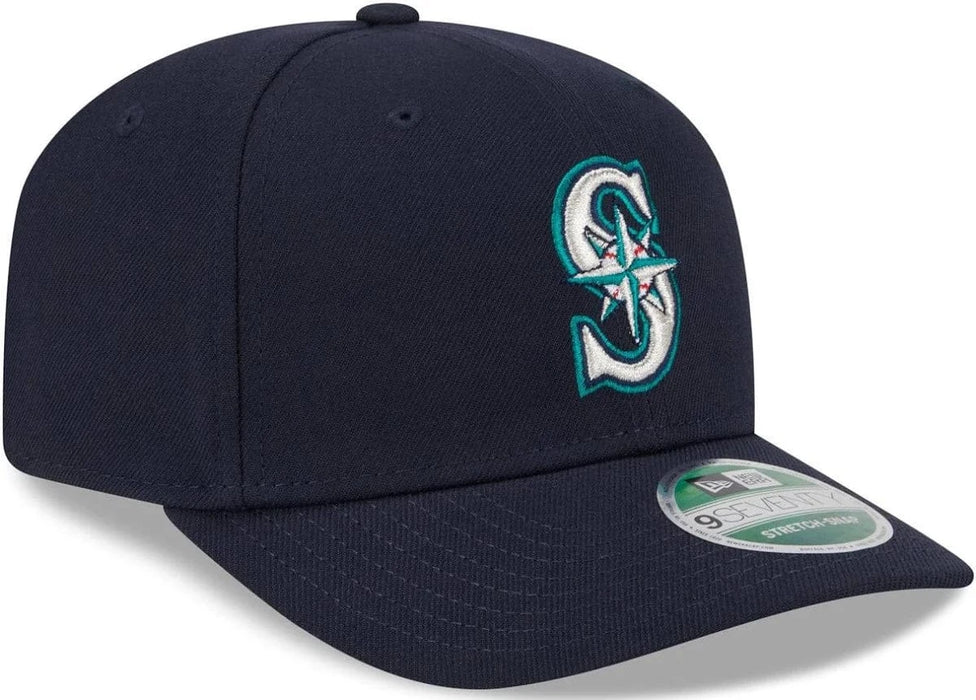 New Era Adjustable Hat OSFA / Navy Adult Seattle Mariners New Era Navy Replica Team Logo 9SEVENTY Stretch-Snapback Hat - Men's