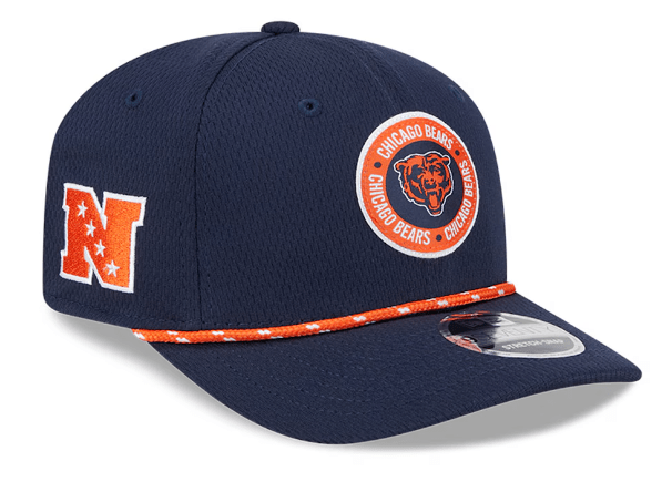 New Era Adjustable Hat OSFA / Navy Chicago Bears New Era Navy 2024 Sideline Roper 9SEVENTY Stretch-Snapback Hat