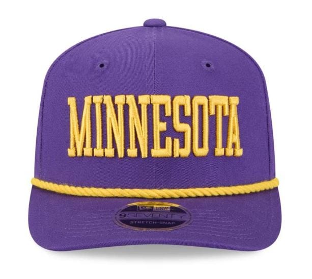 New Era Adjustable Hat OSFA / Purple Adult Minnesota Vikings New Era Purple Wordmark 9SEVENTY Stretch-Snapback Hat - Men's