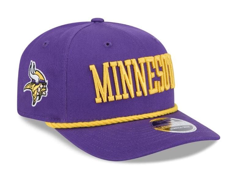 New Era Adjustable Hat OSFA / Purple Adult Minnesota Vikings New Era Purple Wordmark 9SEVENTY Stretch-Snapback Hat - Men's