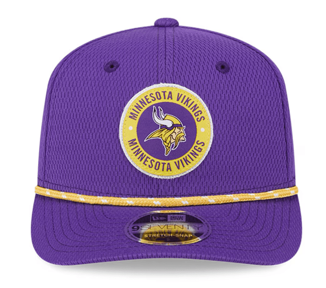 New Era Adjustable Hat OSFA / Purple Minnesota Vikings New Era Purple 2024 Sideline Roper 9SEVENTY Stretch-Snapback Hat