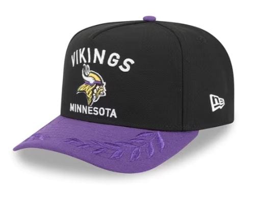 New Era Adjustable Hat OSFM / Black Adult Minnesota Vikings New Era Black 2025 NFL Draft 9FIFTY A-Frame Adjustable Snapback Hat - Men's