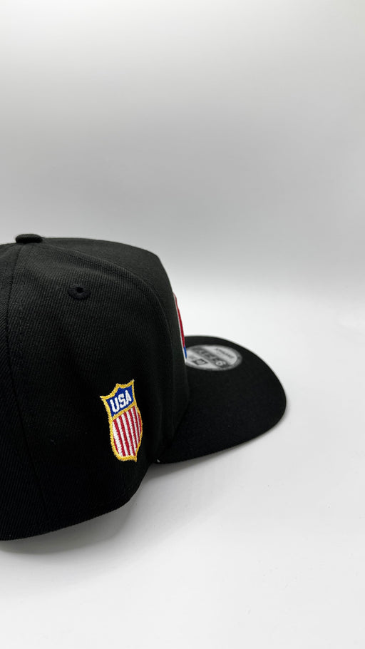 New Era Adjustable Hat OSFM / Black Adult USA Hockey New Era Black A-Frame 9FIFTY Adjustable Snapback Hat - Men's
