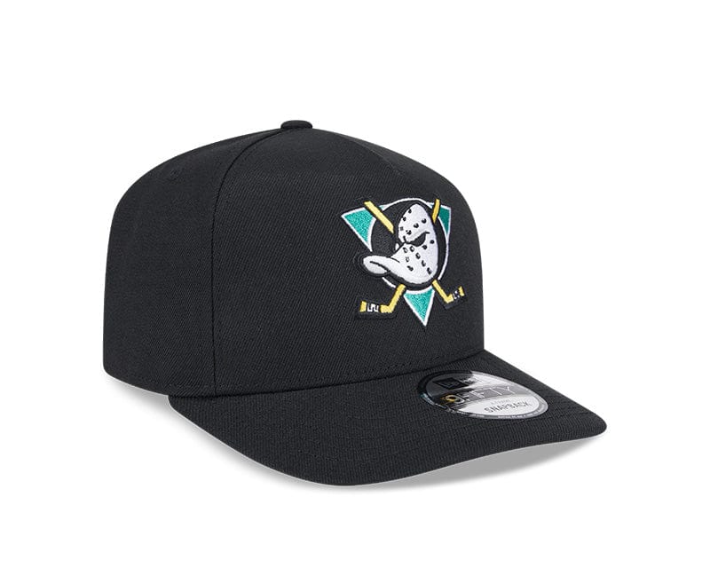 New Era Adjustable Hat OSFM / Black Anaheim Ducks New Era Black A-Frame 9FIFTY Adjustable Snapback Hat