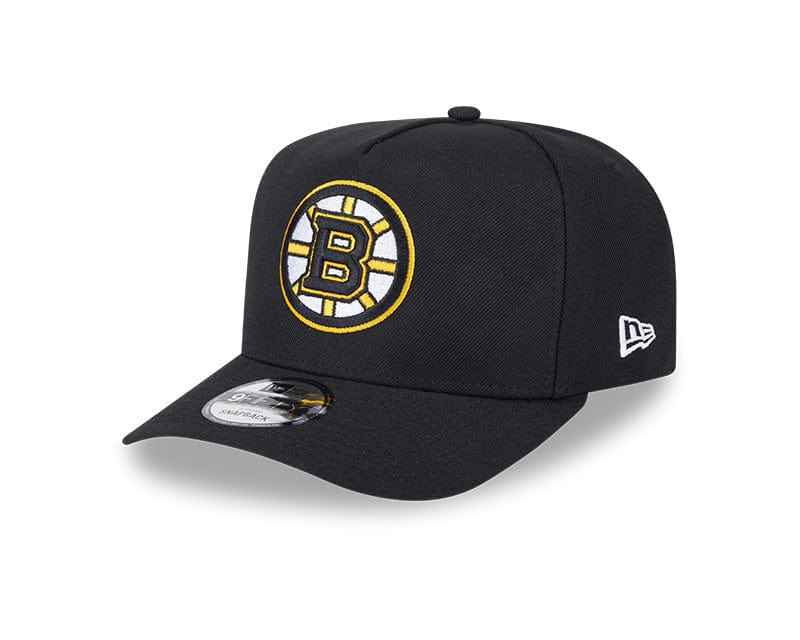 New Era Adjustable Hat OSFM / Black Boston Bruins New Era Black A-Frame 9FIFTY Adjustable Snapback Hat