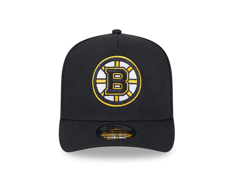 New Era Adjustable Hat OSFM / Black Boston Bruins New Era Black A-Frame 9FIFTY Adjustable Snapback Hat