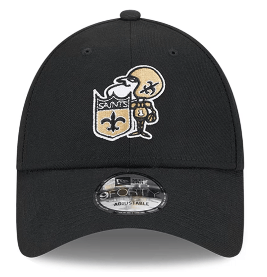 New Era Adjustable Hat OSFM / Black New Orleans Saints New Era Black Throwback The League Logo 9FORTY Adjustable Hat