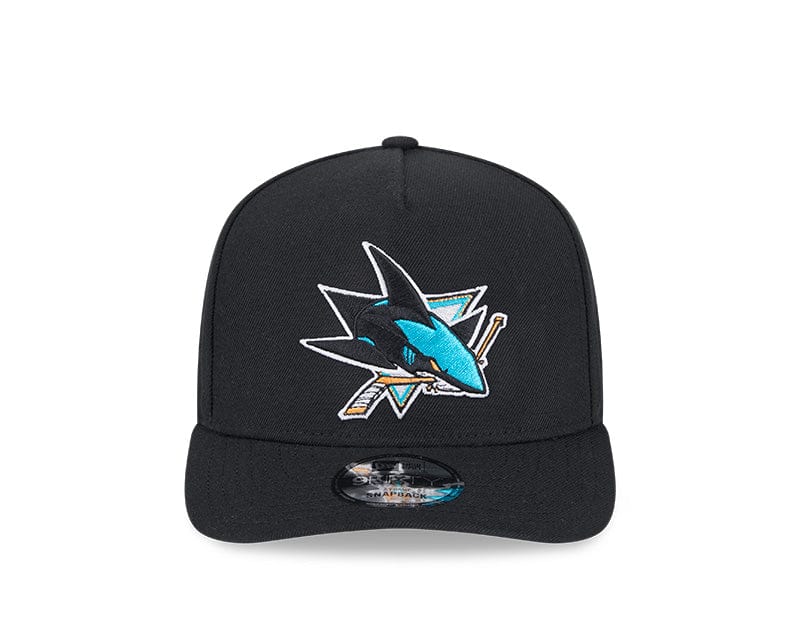 New Era Adjustable Hat OSFM / Black San Jose Sharks New Era Teal A-Frame 9FIFTY Adjustable Snapback Hat