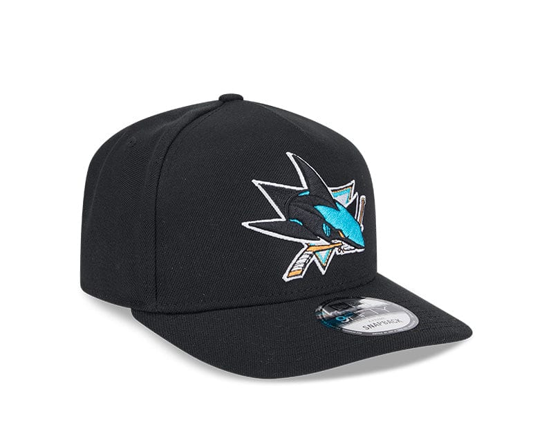 New Era Adjustable Hat OSFM / Black San Jose Sharks New Era Teal A-Frame 9FIFTY Adjustable Snapback Hat