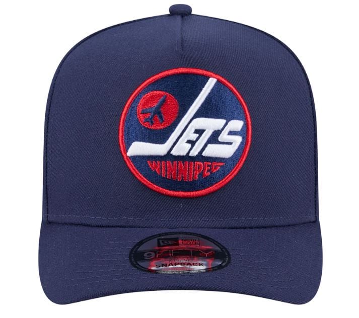 New Era Adjustable Hat OSFM / Blue Adult Winnipeg Jets New Era Navy Retro A-Frame 9FIFTY Adjustable Snapback Hat -Men's