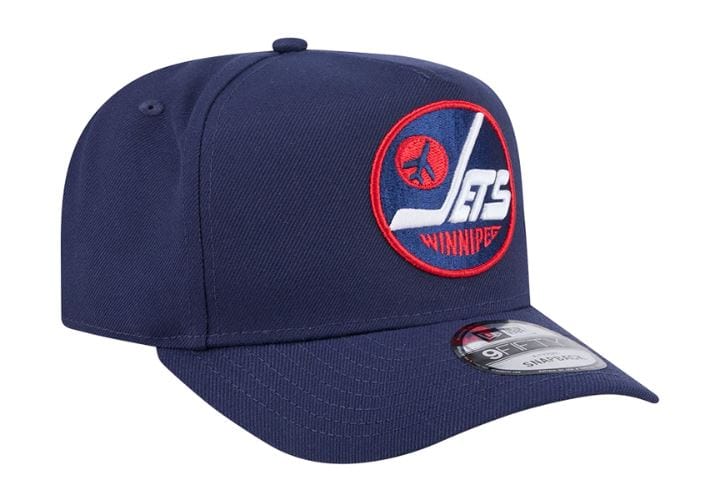 New Era Adjustable Hat OSFM / Blue Adult Winnipeg Jets New Era Navy Retro A-Frame 9FIFTY Adjustable Snapback Hat -Men's