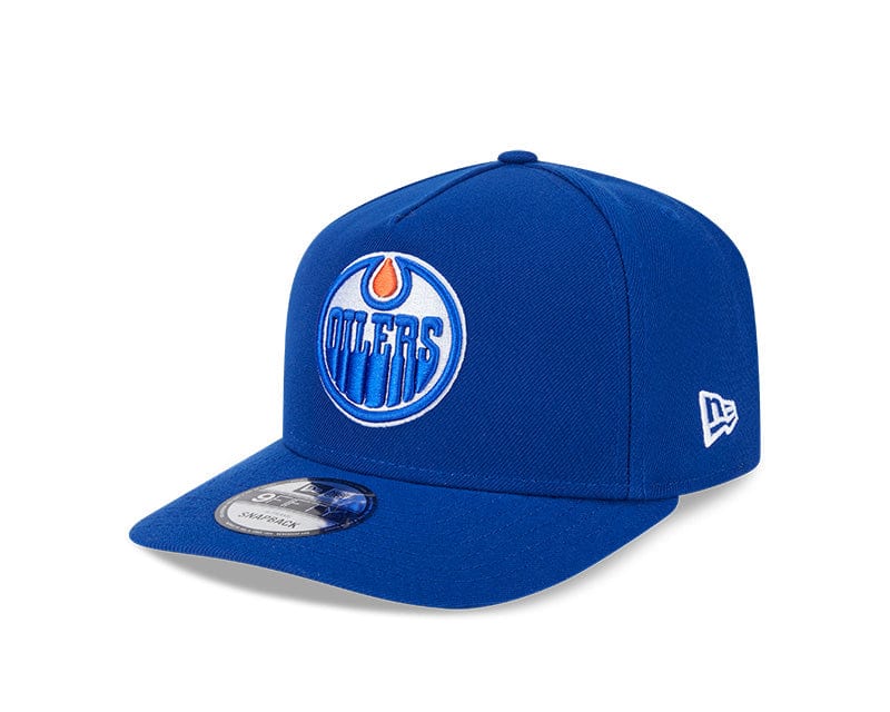 New Era Adjustable Hat OSFM / Blue Edmonton Oilers New Era Blue A-Frame 9FIFTY Adjustable Snapback Hat