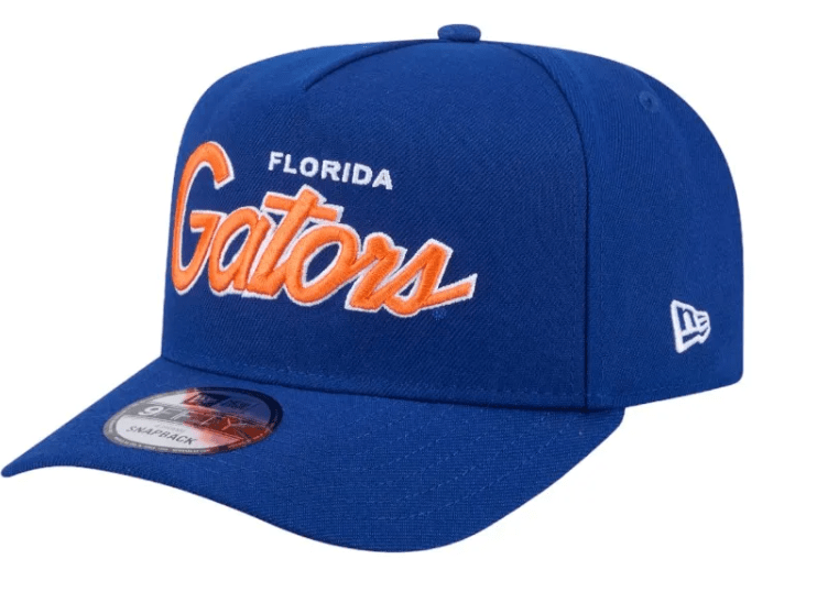 New Era Adjustable Hat OSFM / Blue Florida Gators New Era Blue Script A-Frame 9FIFTY Adjustable Snapback Hat- Men's