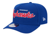 New Era Adjustable Hat OSFM / Blue Kansas Jayhawks New Era Blue Script A-Frame 9FIFTY Adjustable Snapback Hat- Men's