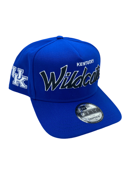 New Era Adjustable Hat OSFM / Blue Kentucky Wildcats New Era Blue Script A-Frame 9FIFTY Adjustable Snapback Hat- Men's