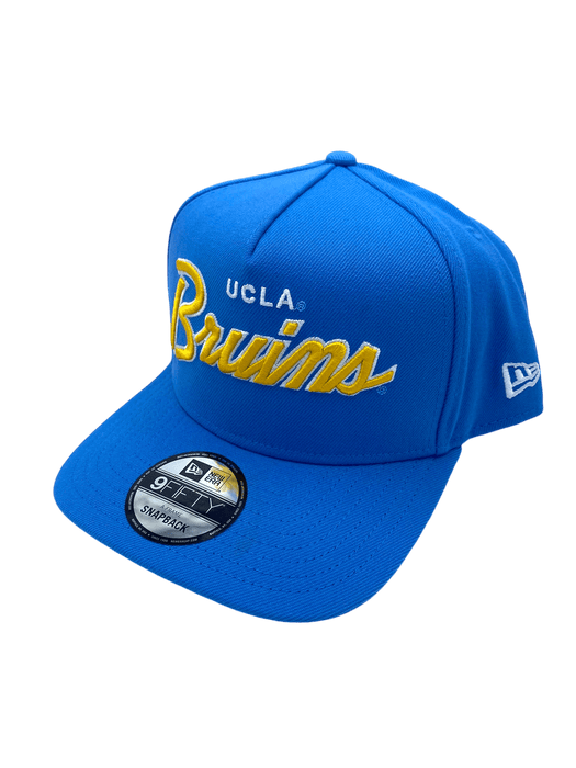 New Era Adjustable Hat OSFM / Blue UCLA Bruins New Era Blue Script A-Frame 9FIFTY Adjustable Snapback Hat- Men's