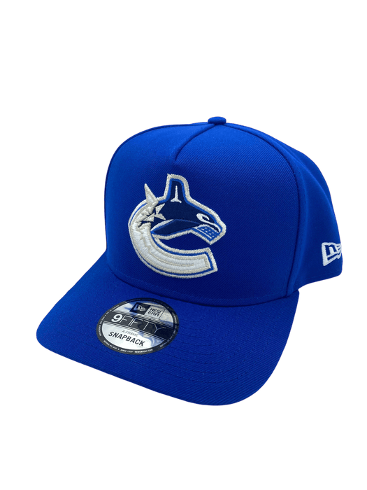 New Era Adjustable Hat OSFM / Blue Vancouver Canucks New Era Blue A-Frame 9FIFTY Adjustable Snapback Hat