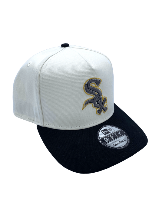 Chicago White Sox New Era Chrome/Black A-Frame 9FORTY Adjustable Snapback Hat