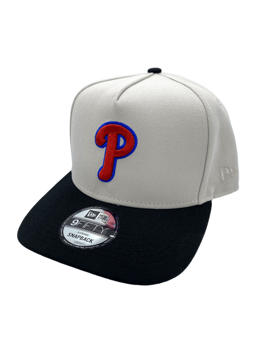 Philadelphia Phillies New Era Chrome/Black A-Frame 9FORTY Adjustable Snapback Hat