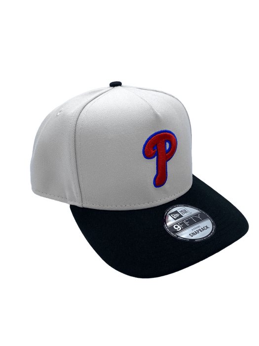 Philadelphia Phillies New Era Chrome/Black A-Frame 9FORTY Adjustable Snapback Hat