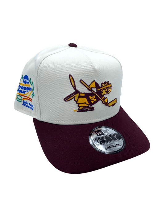 New Era Adjustable Hat OSFM / Chrome/Maroon Adult Minnesota Golden Gophers New Era Chrome/Maroon A-Frame 9FIFTY Adjustable Snapback Hat - Men's