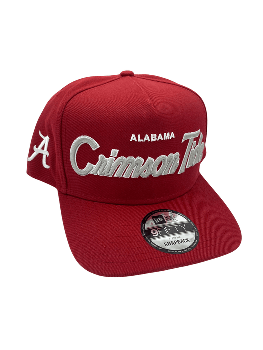 New Era Adjustable Hat OSFM / Crimson Alabama Crimson Tide New Era Crimson Script A-Frame 9FIFTY Adjustable Snapback Hat- Men's