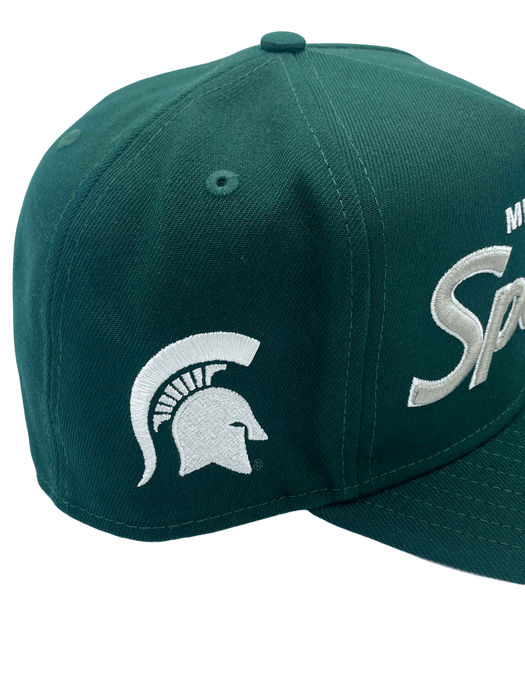 New Era Adjustable Hat OSFM / Green Michigan State Spartans New Era Green Script A-Frame 9FIFTY Adjustable Snapback Hat- Men's