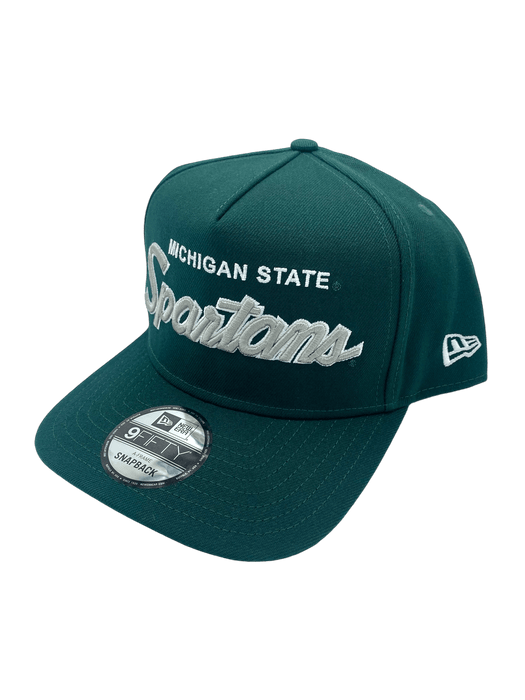 New Era Adjustable Hat OSFM / Green Michigan State Spartans New Era Green Script A-Frame 9FIFTY Adjustable Snapback Hat- Men's