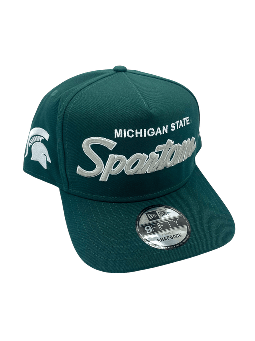 New Era Adjustable Hat OSFM / Green Michigan State Spartans New Era Green Script A-Frame 9FIFTY Adjustable Snapback Hat- Men's