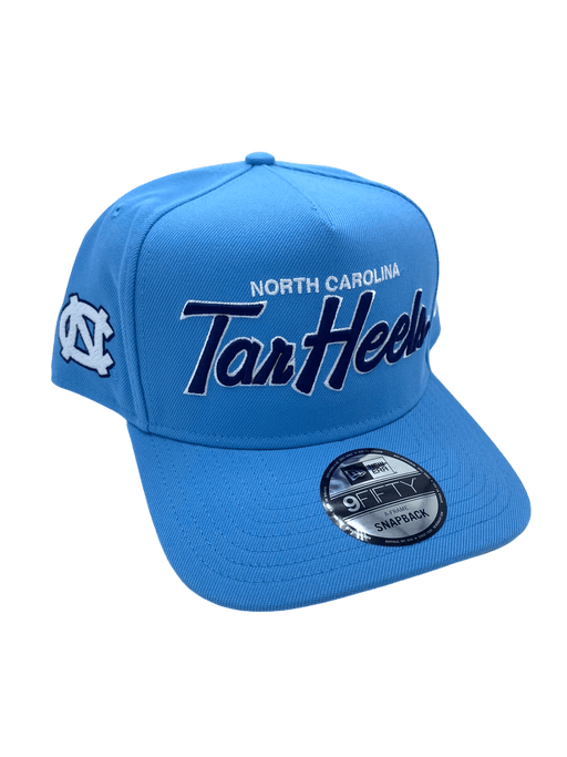 New Era Adjustable Hat OSFM / Light Blue North Carolina Tar Heels New Era Light Blue Script A-Frame 9FIFTY Adjustable Snapback Hat- Men's